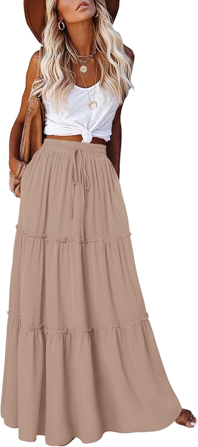 Thumbnail 6 de onlypuff Boho Maxi Skirt for Women, High-Waisted with Pockets