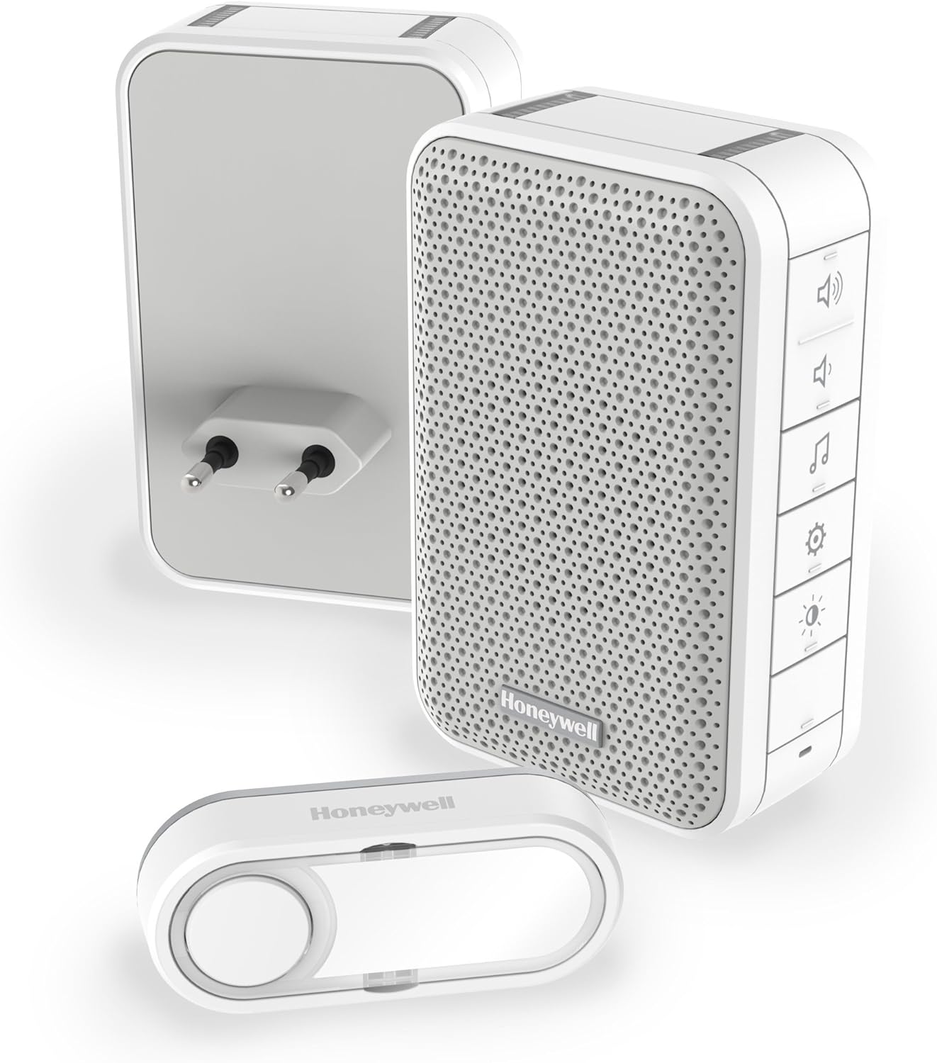 Detalle de Honeywell Home DC313SP2 Serie 3 Campanello senza Fili Plug-In con LED e Pulsante (Bianco)