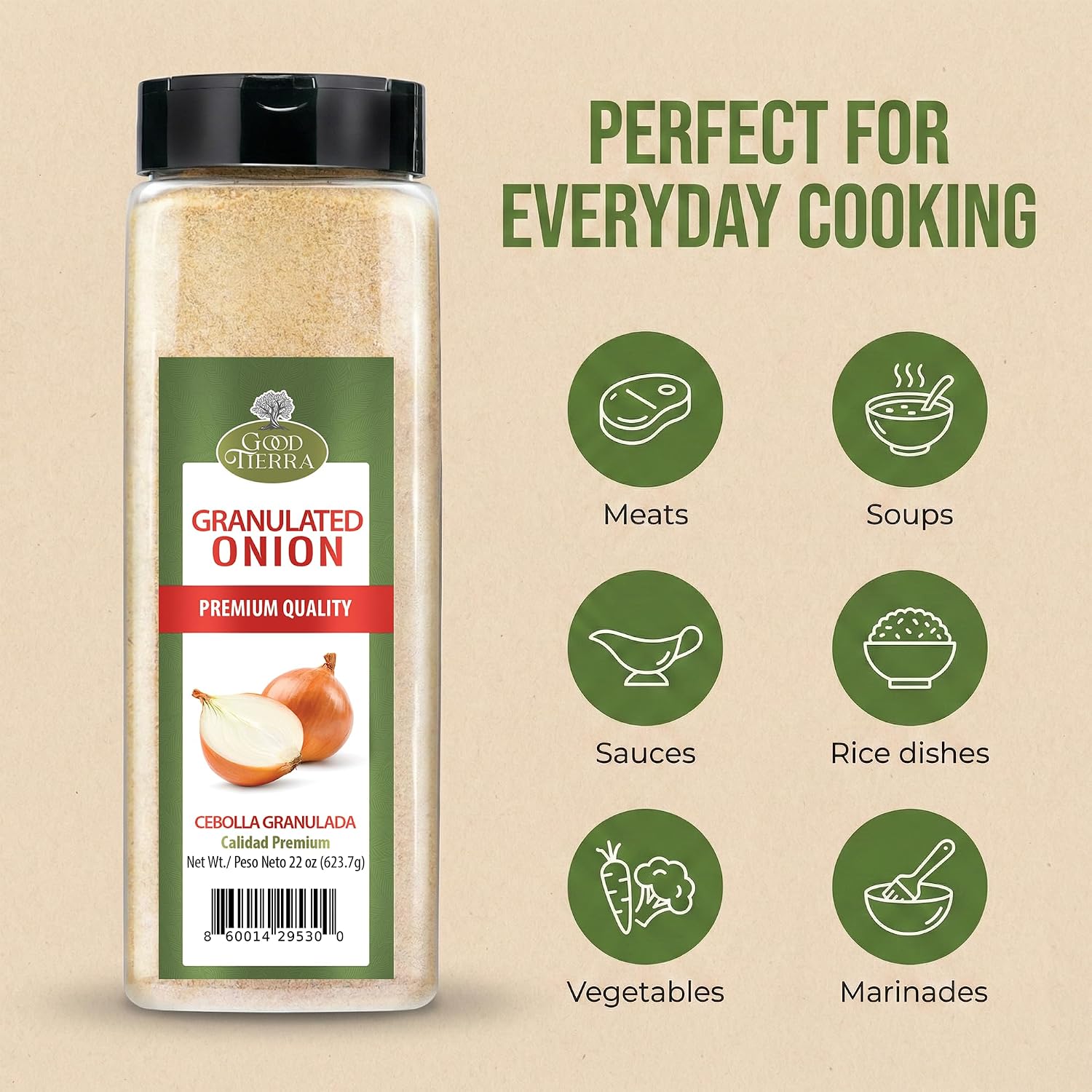 Thumbnail 1 de Good Tierra Granulated Onion, 22 oz Dehydrated Onion Seasoning