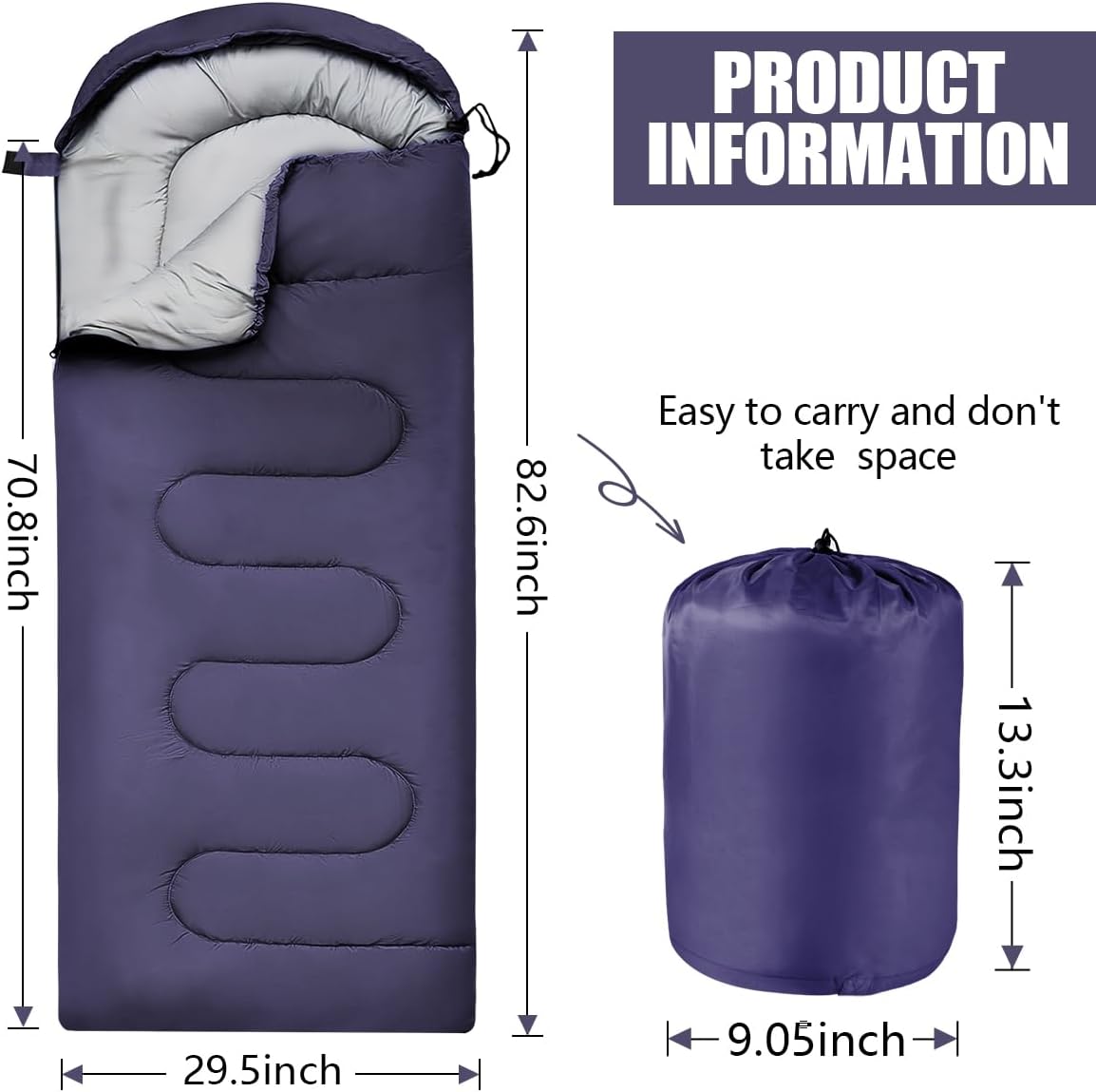 Detalle de OBTANIM Sleeping Bags: Portable Waterproof 4-Season Comfort for Adults & Kids