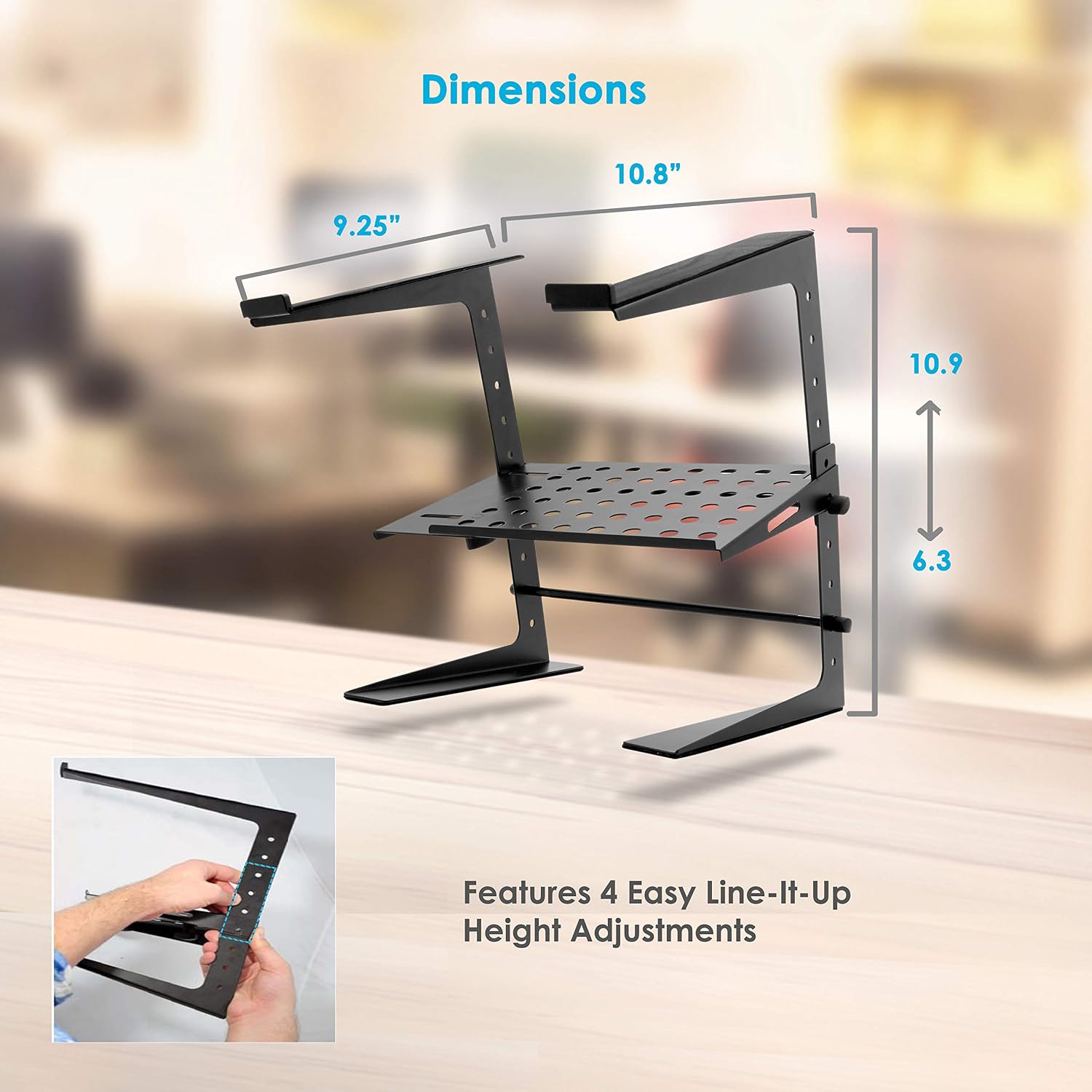 Detalle de Pyle Adjustable Laptop Stand, 8 lb Capacity