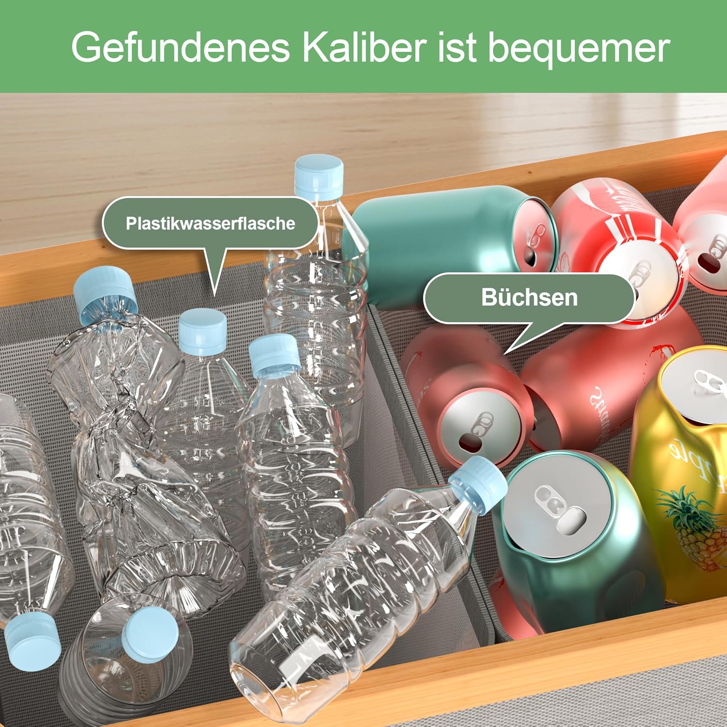 Detalle 2 de ADEL DREAM 140L Pfandflaschen Sammelbehälter Dunkelgrau 🗑