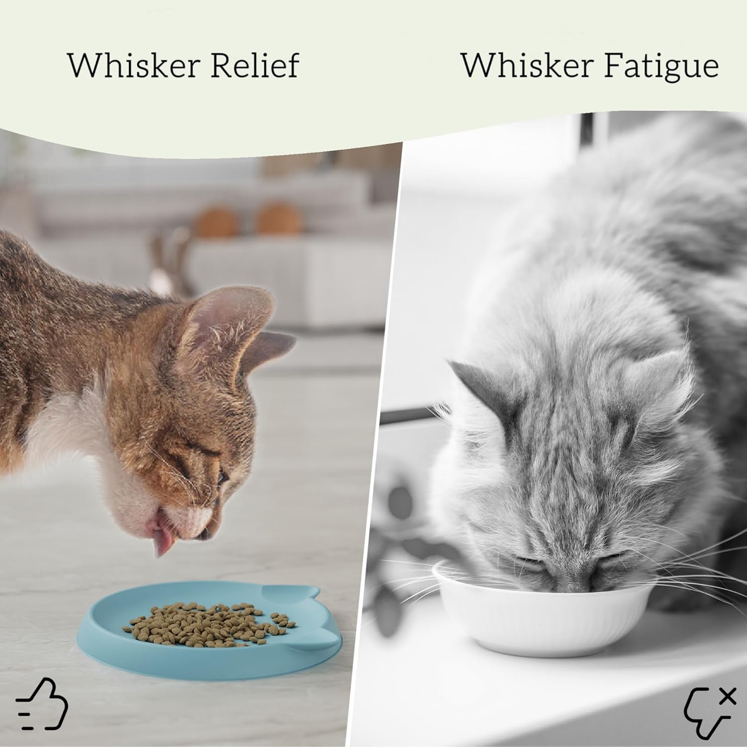 Thumbnail 3 de Gamelle en silicone pour chat (1 pièce) 15 x 15 cm, bleu clair – protection des poils de barbe