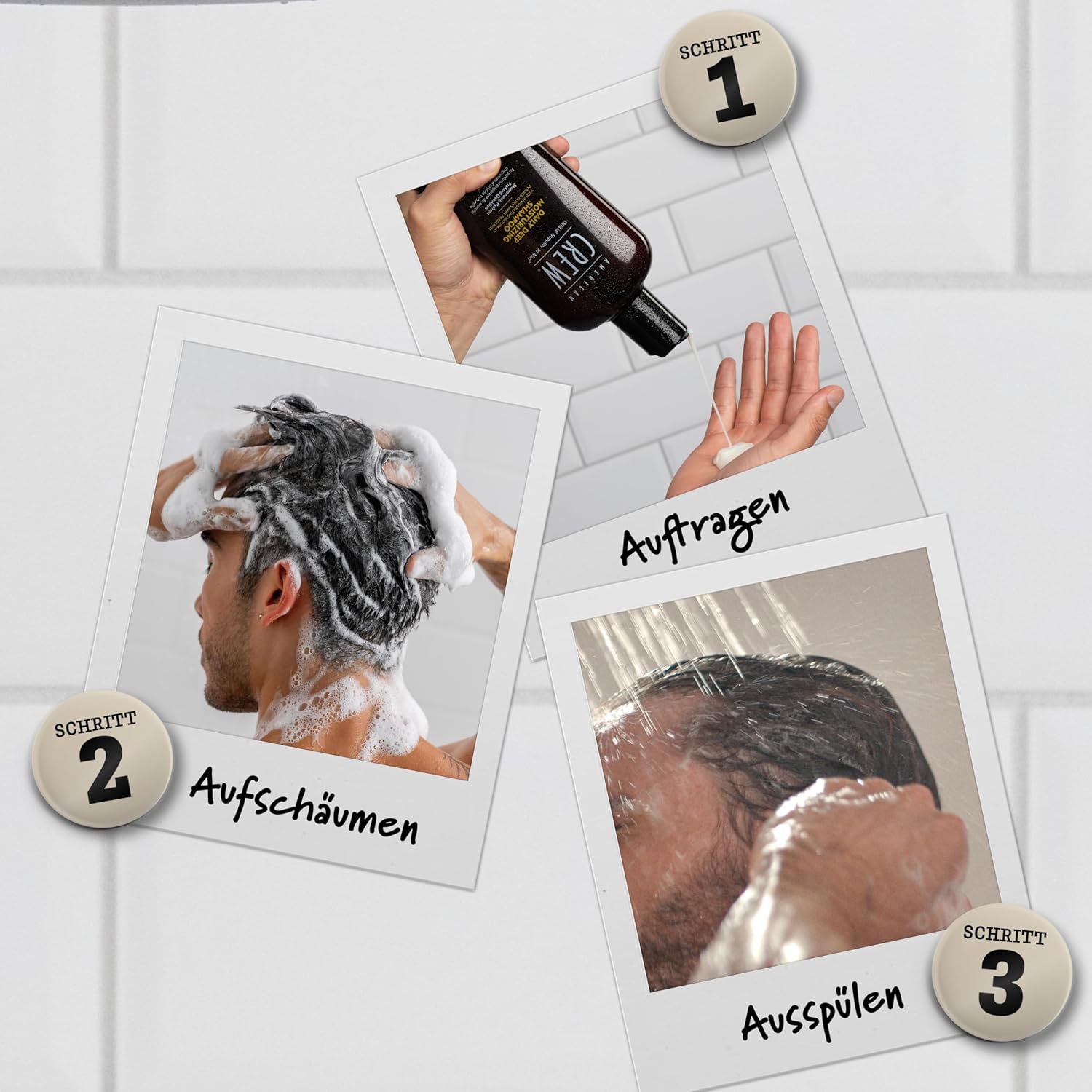 Thumbnail 4 de AMERICAN CREW Daily Deep Moisture Shampoo (250 ml) – Pflegeshampoo ohne Silikone mit Citrus & Minze