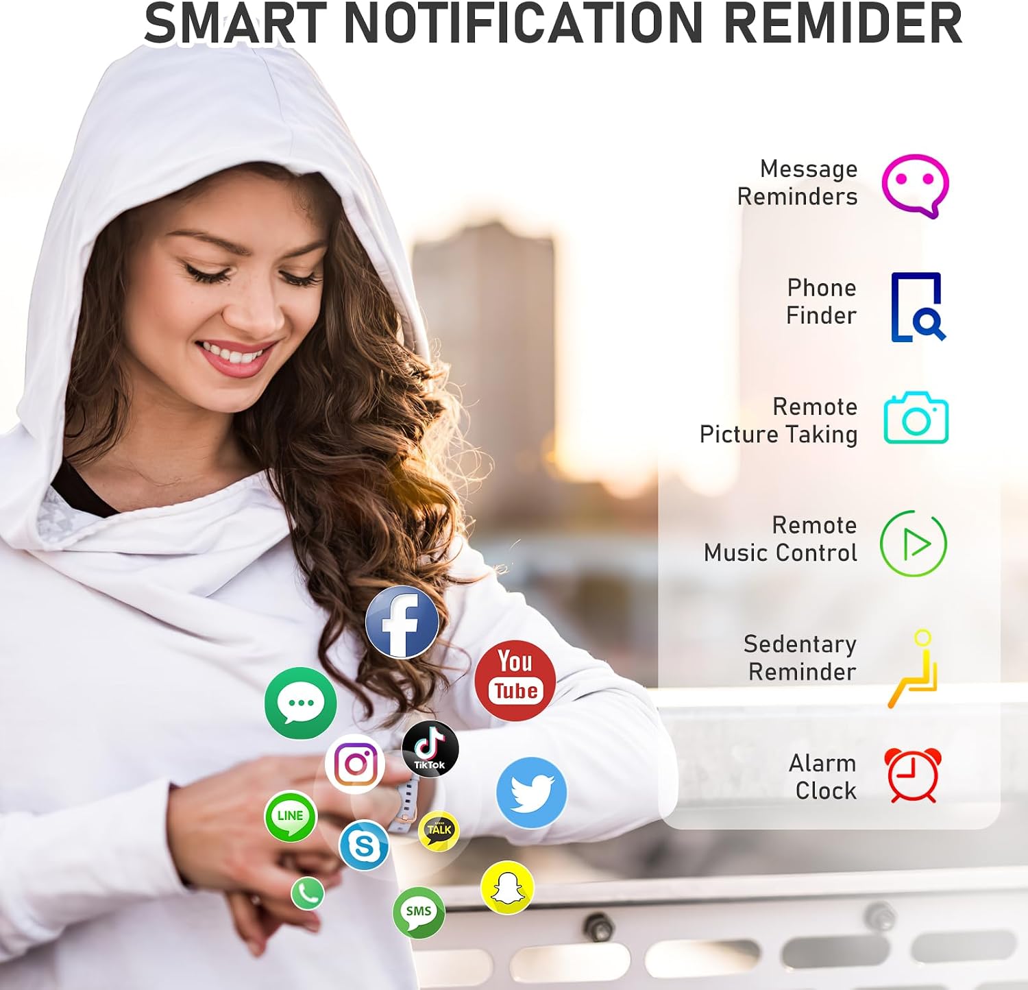 Detalle de Moremore C60 Fitness Tracker with 1.1-Inch AMOLED Screen, 25 Sports Modes