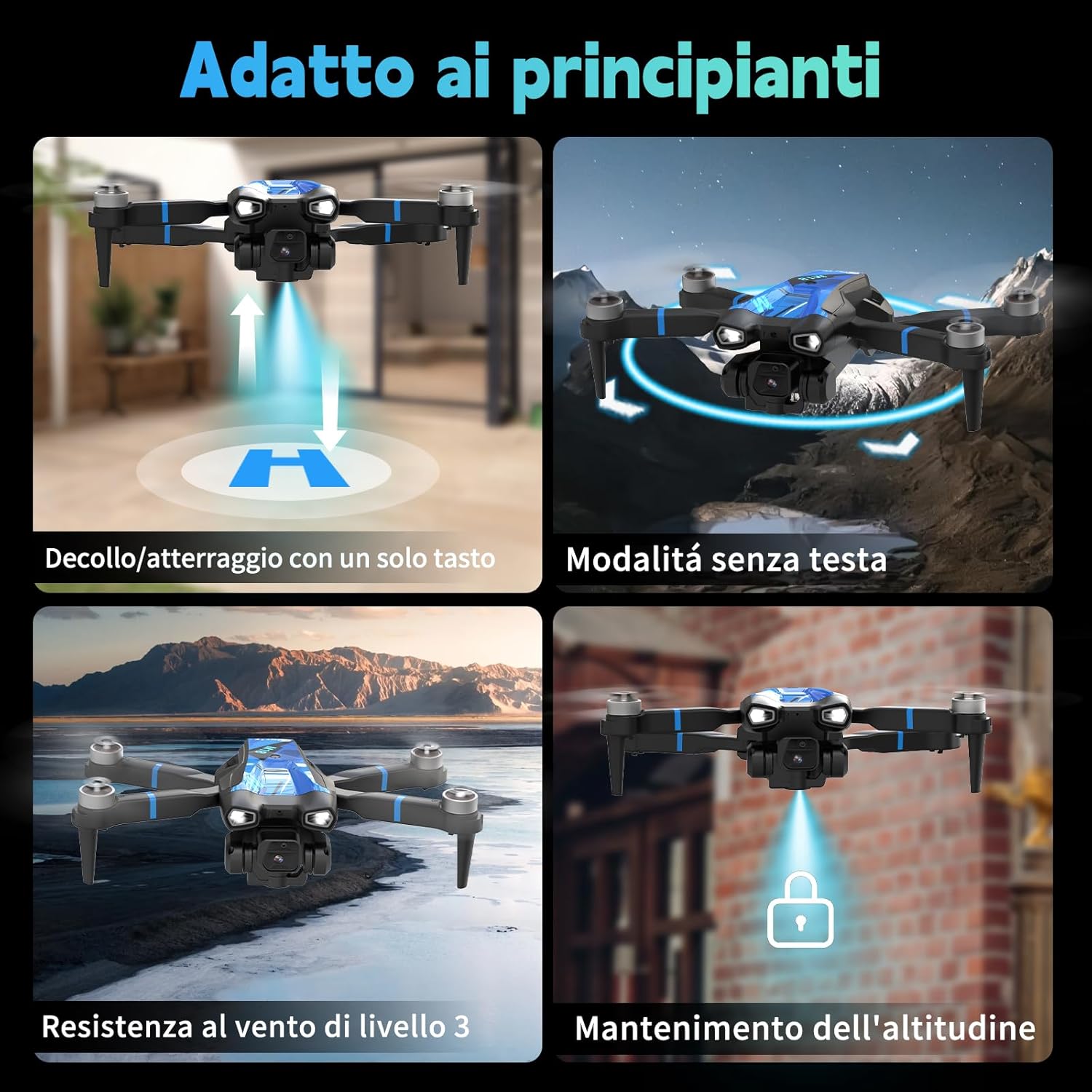 Thumbnail 4 de Morlyrctooy M18LCD Drone pieghevole con fotocamera 4K