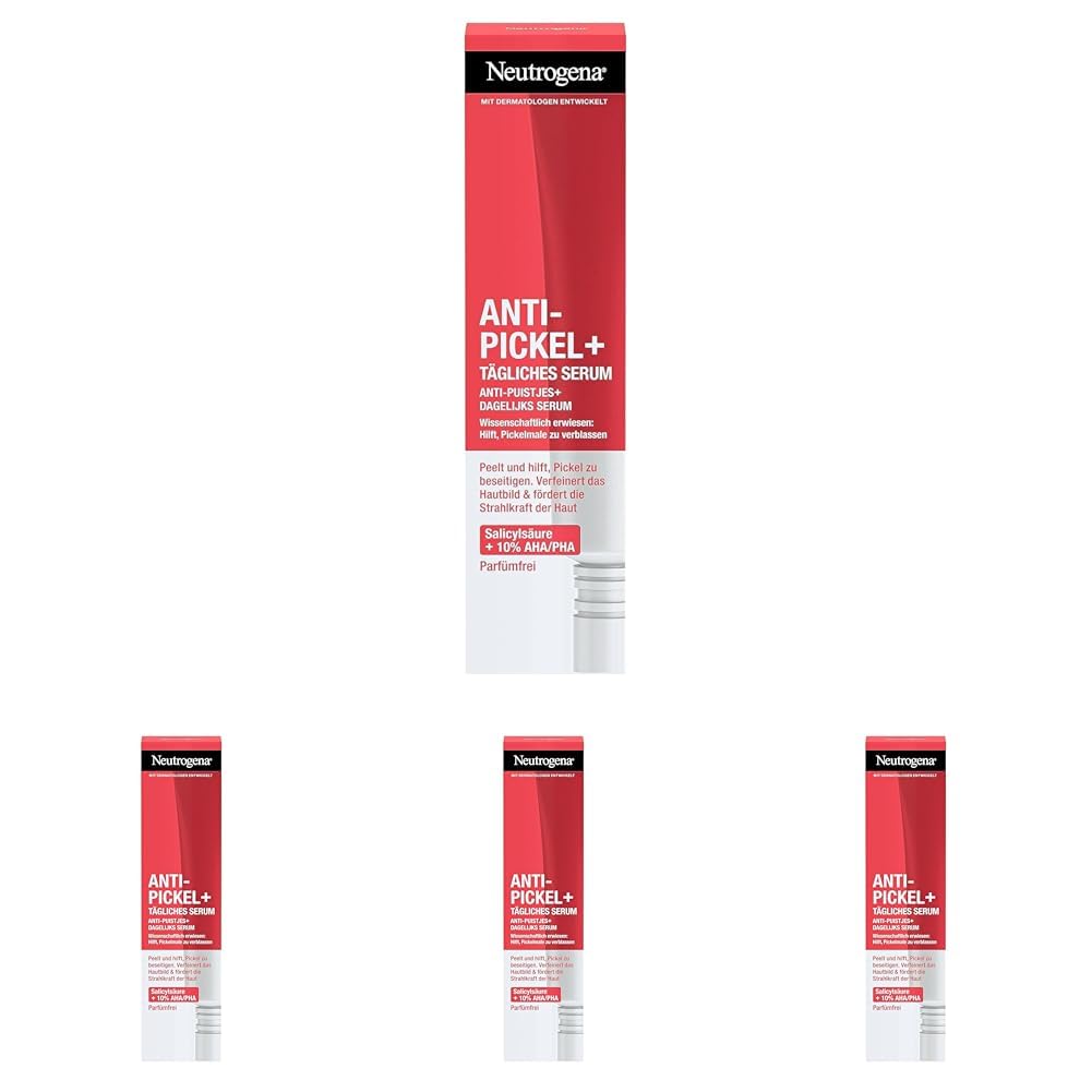 Detalle 2 de Neutrogena Anti-Pickel+ Anti-Pickel Set: Tägliches Waschgel (200 ml) & Tägliches Serum (30 ml) mit Salicylsäure + AHA/PHA