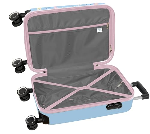 Detalle de Stitch Happy Trolley de Cabina 20" de Safta: maleta con ruedas, candado y ligereza para viajes rápidos