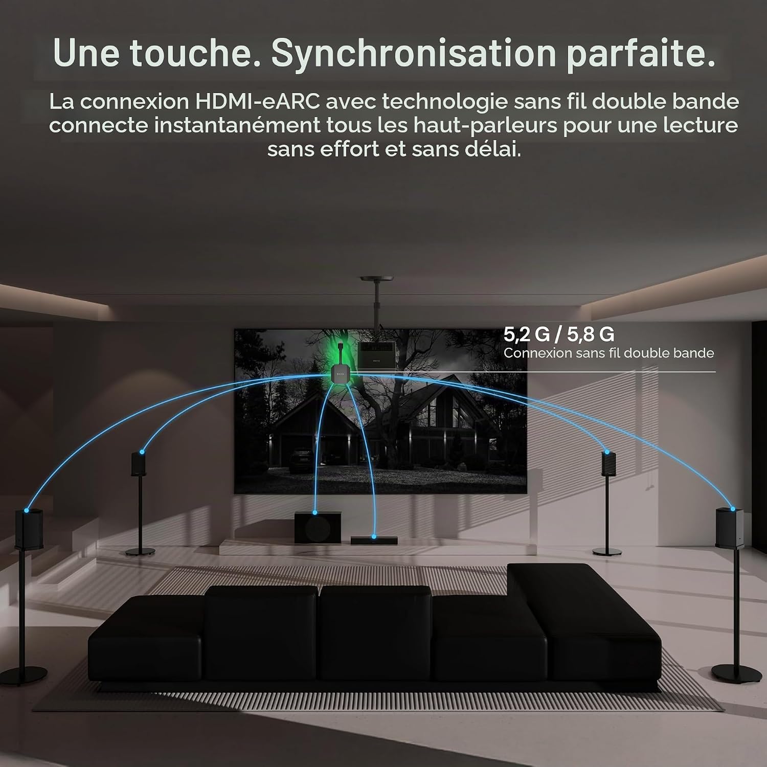 Thumbnail 5 de Valerion ThunderBeat Enceinte Centrale sans Fil — 120 W, Latence ultra-faible et Amélioration Vocale Adaptative
