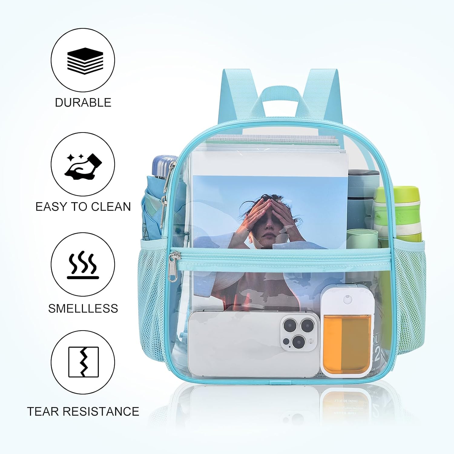 Thumbnail 3 de USPECLARE Clear Backpack Stadium Approved (12" x 11" x 6")