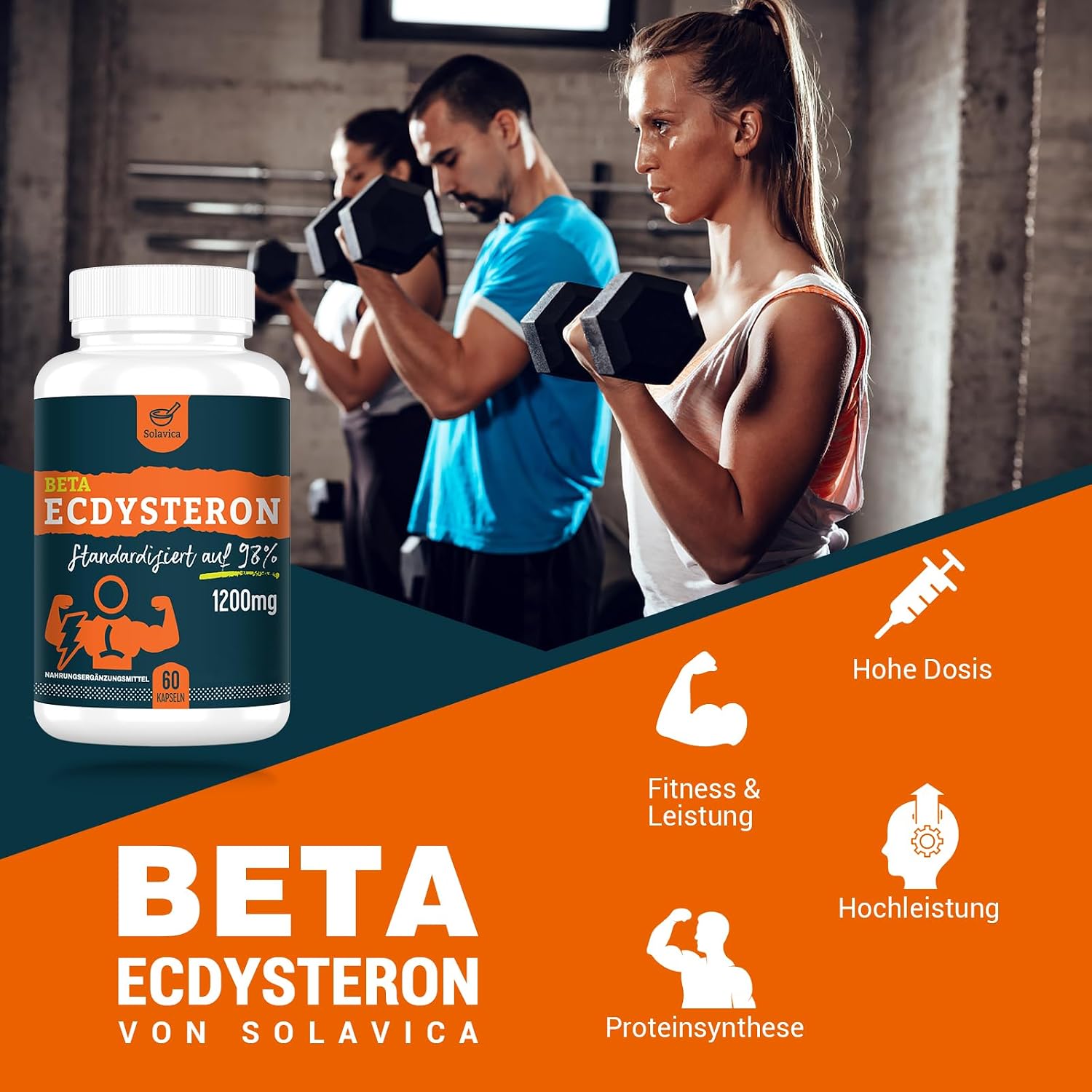 Detalle de Beta-Ecdysteron Supplement 1200 mg pro Portion – 1-Monats-Vorrat (60 Kapseln, 4er Pack) mit 98% Reinheit