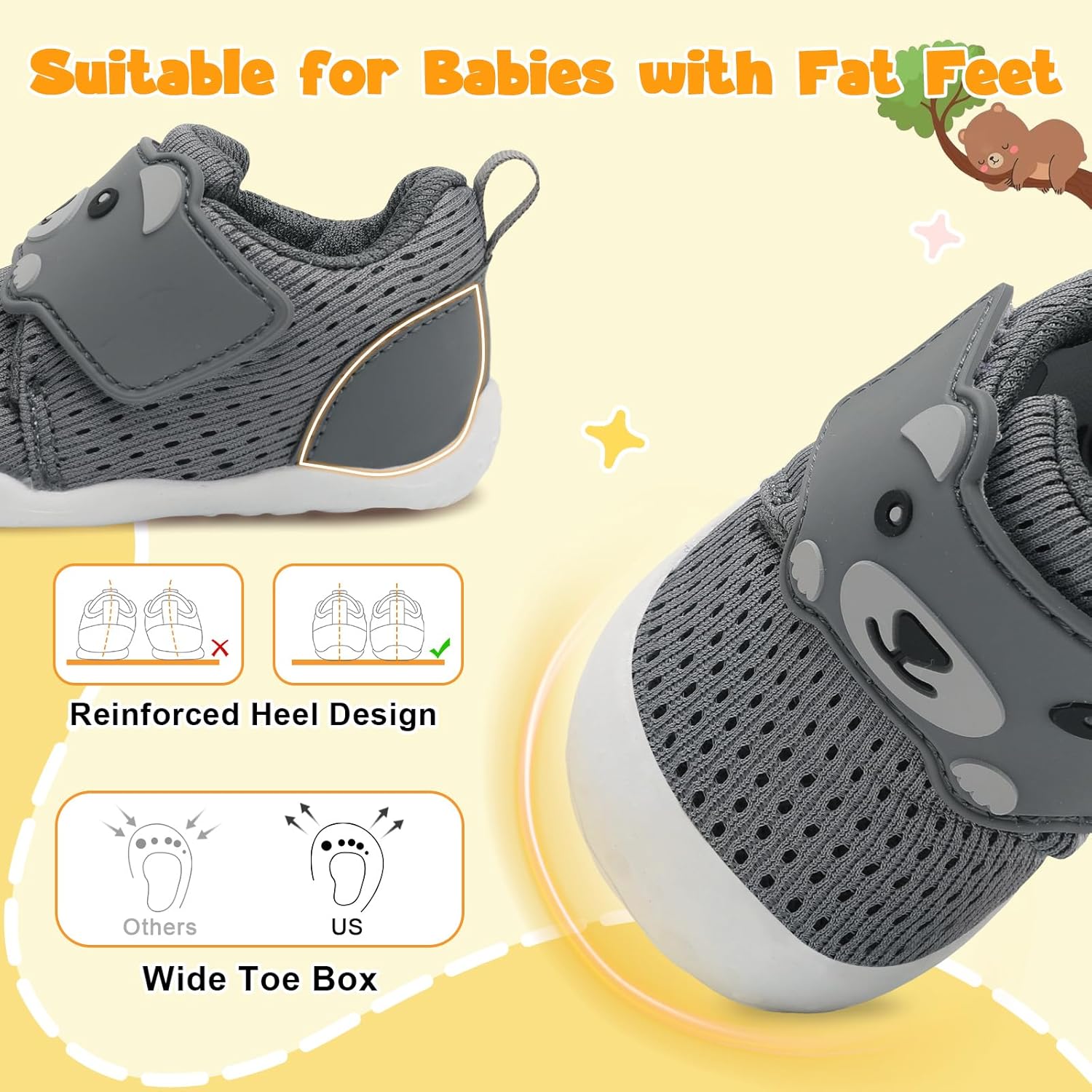 Thumbnail 2 de JOINFREE Baby Walking Wide Shoes: Lightweight, Breathable First Walkers