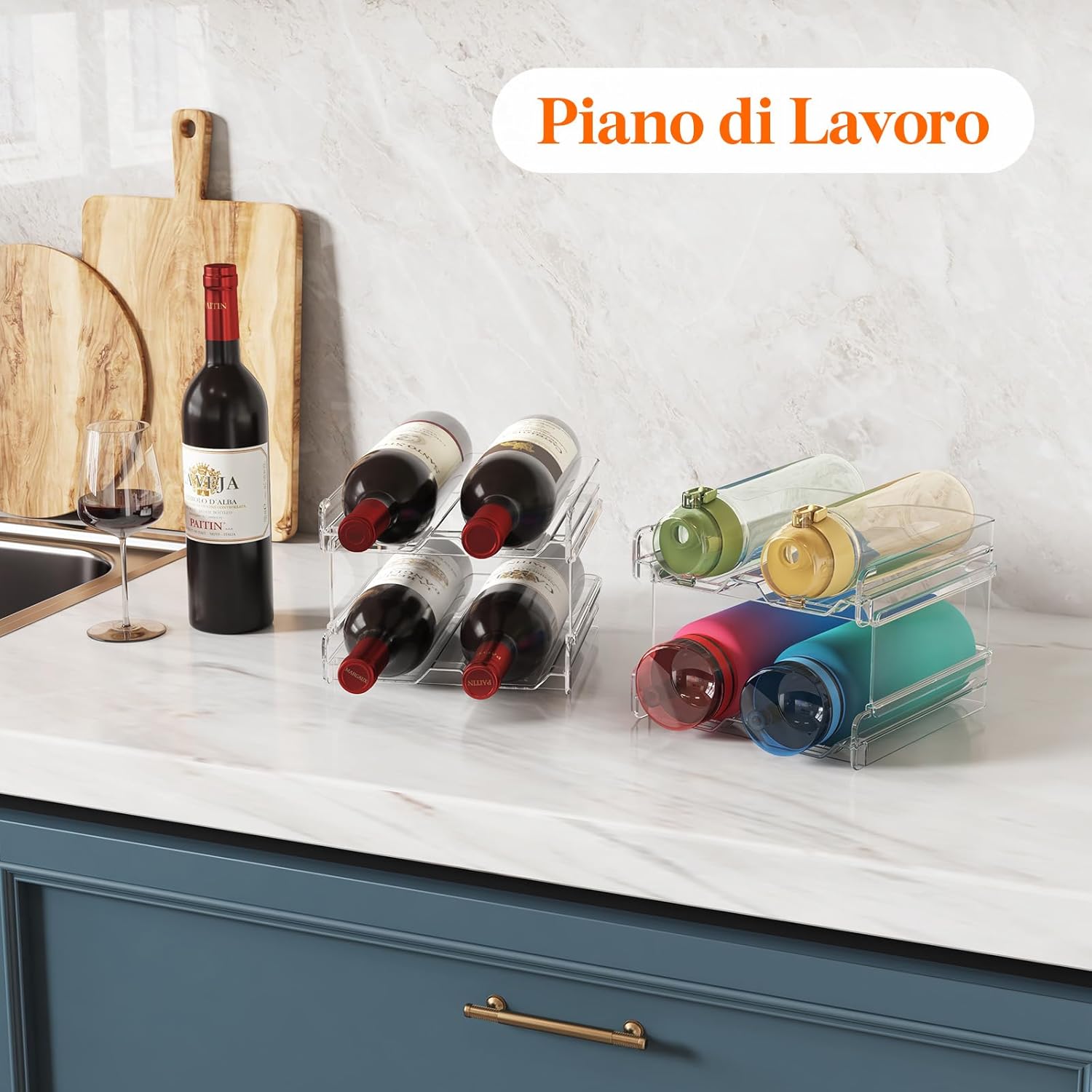 Thumbnail 6 de Lifewit Portabottiglie Impilabile Trasparente 8 posti