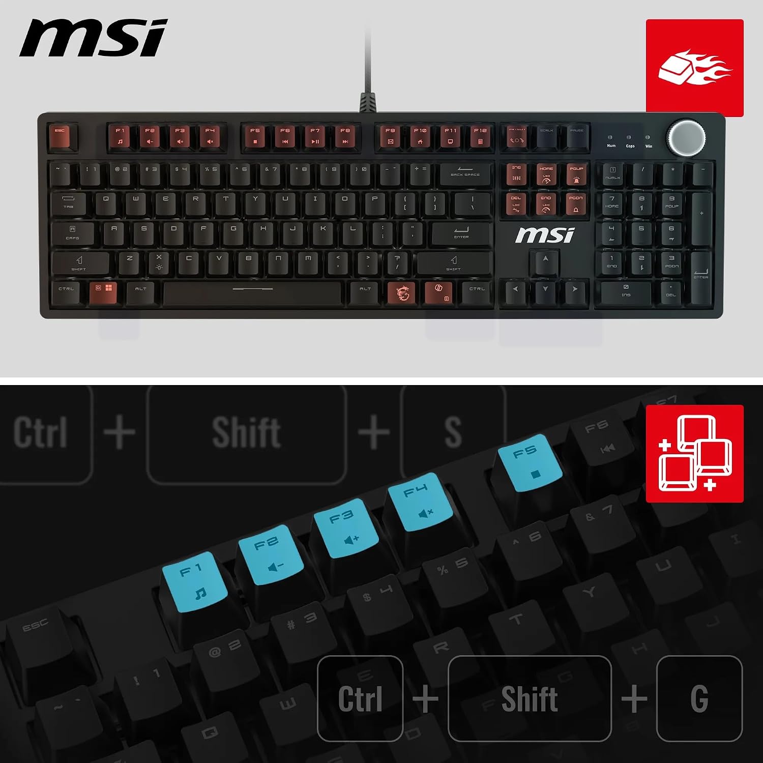 Thumbnail 2 de MSI Forge GK320 FR Clavier Gaming Mécanique AZERTY