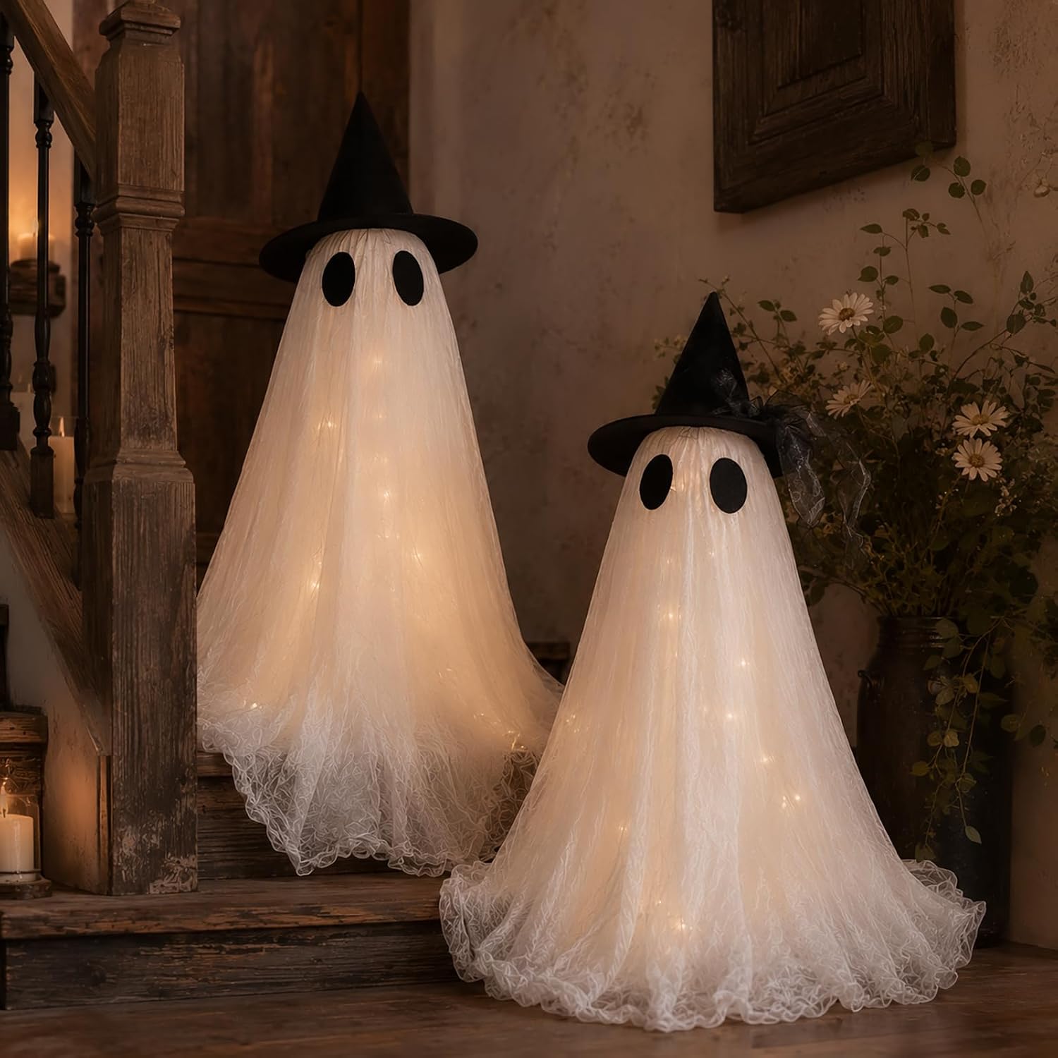 Detalle 2 de CheerBloom CB00052 30-Inch Glowing Ghost Candy Bowl Stand with Remote