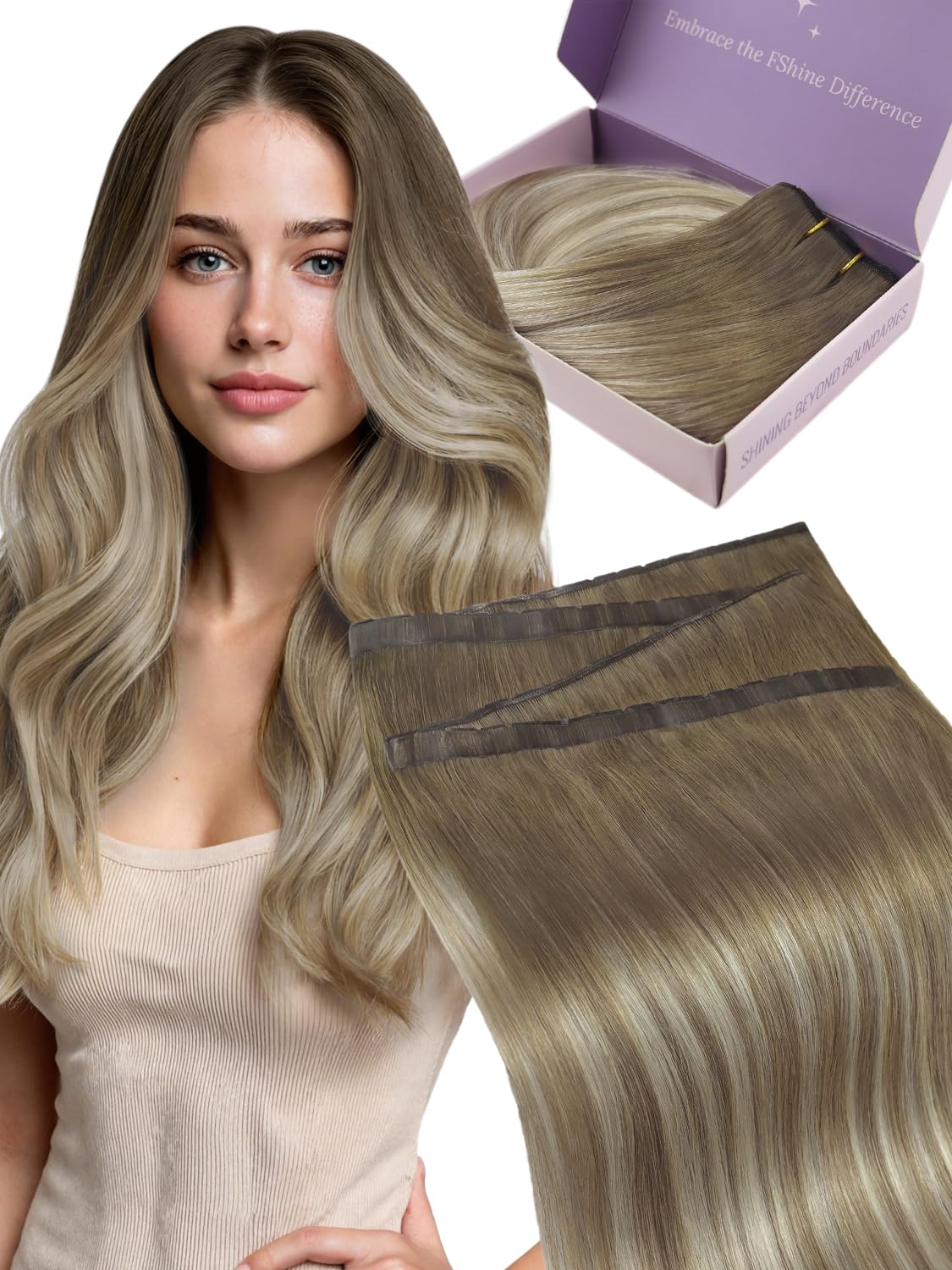 Detalle de Fshine Butterfly Extensions Echthaar 40 cm 80 g