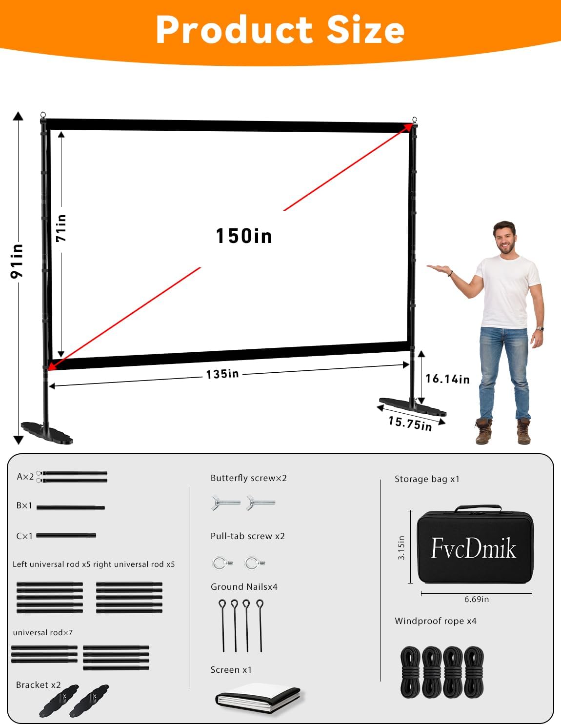 Thumbnail 6 de 150-Inch Projector Screen