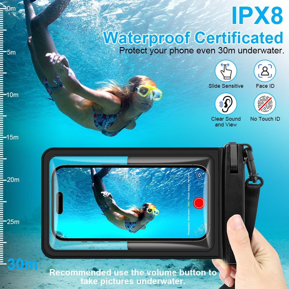 Detalle de OFFCUP V9-1-SD-SJFSD-FBA Waterproof Phone Pouch, Double Pocket, IPX8
