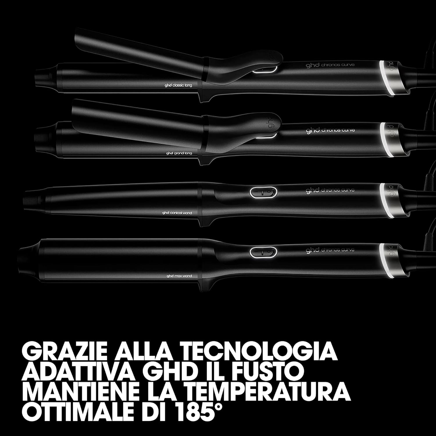 Detalle de ghd Chronos Curve Grand Tong: Ricci voluminosi e definizione prolungata per capelli medi e lunghi