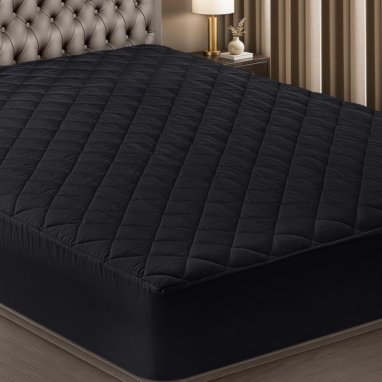 Detalle de Utopia Bedding UB2452 Queen Quilted Mattress Pad, 16-Inch Deep Pocket