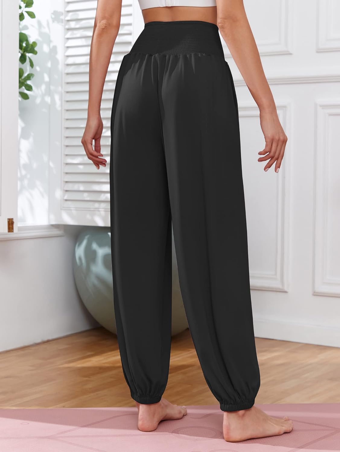 Detalle de Famulily Harem Pants for Women UK: High-Waist Yoga Lounge Trousers (S–XXL)