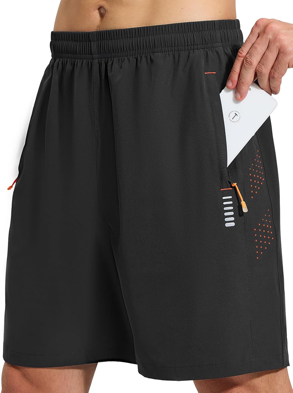 Detalle de Gaiatiger Men’s Running Gym Shorts with Zip Pockets – quick-dry, breathable training shorts