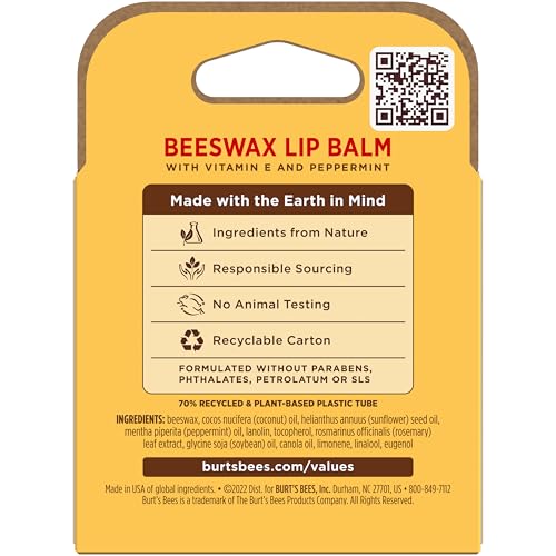 Thumbnail 7 de Burt's Bees 100% Natural Moisturizing Lip Balm (Original Beeswax) — Peppermint, 4 x 0.15 oz