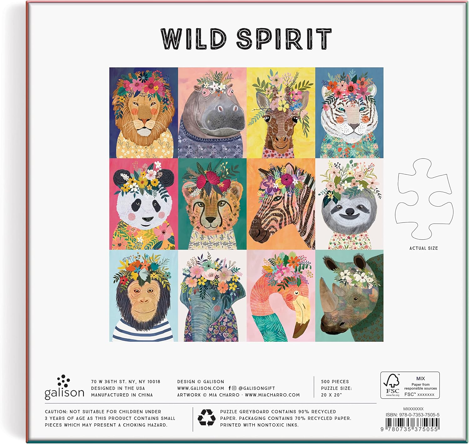 Thumbnail 5 de Wild Spirit Jigsaw Puzzle (500 pieces) — Galison 9780735375055