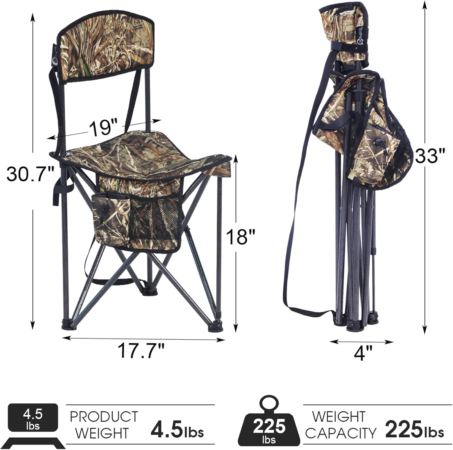 Thumbnail 2 de Portal Camping Stool Folding with Backrest – Portable, Lightweight Seat for Outdoors