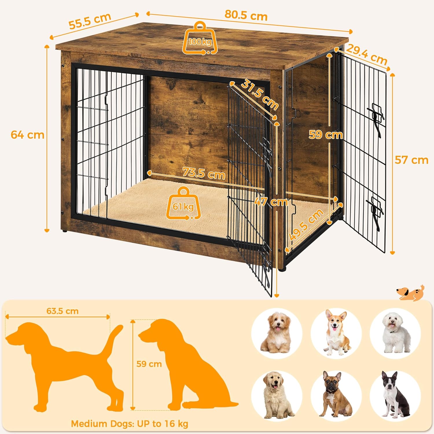 Thumbnail 2 de Yaheetech Dog Crate End Table