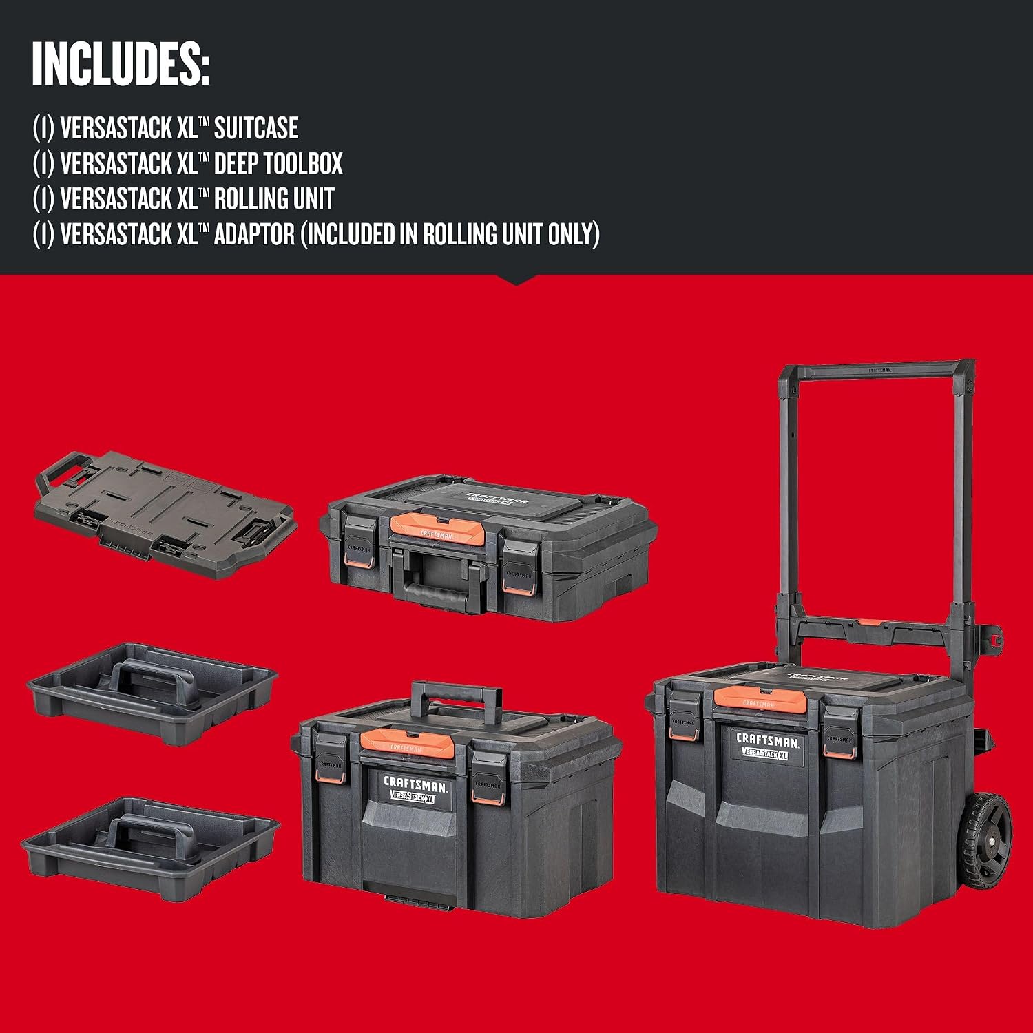 Detalle de CRAFTSMAN CMST60420 VERSASTACK XL Rolling Tool Storage System, 4-Piece