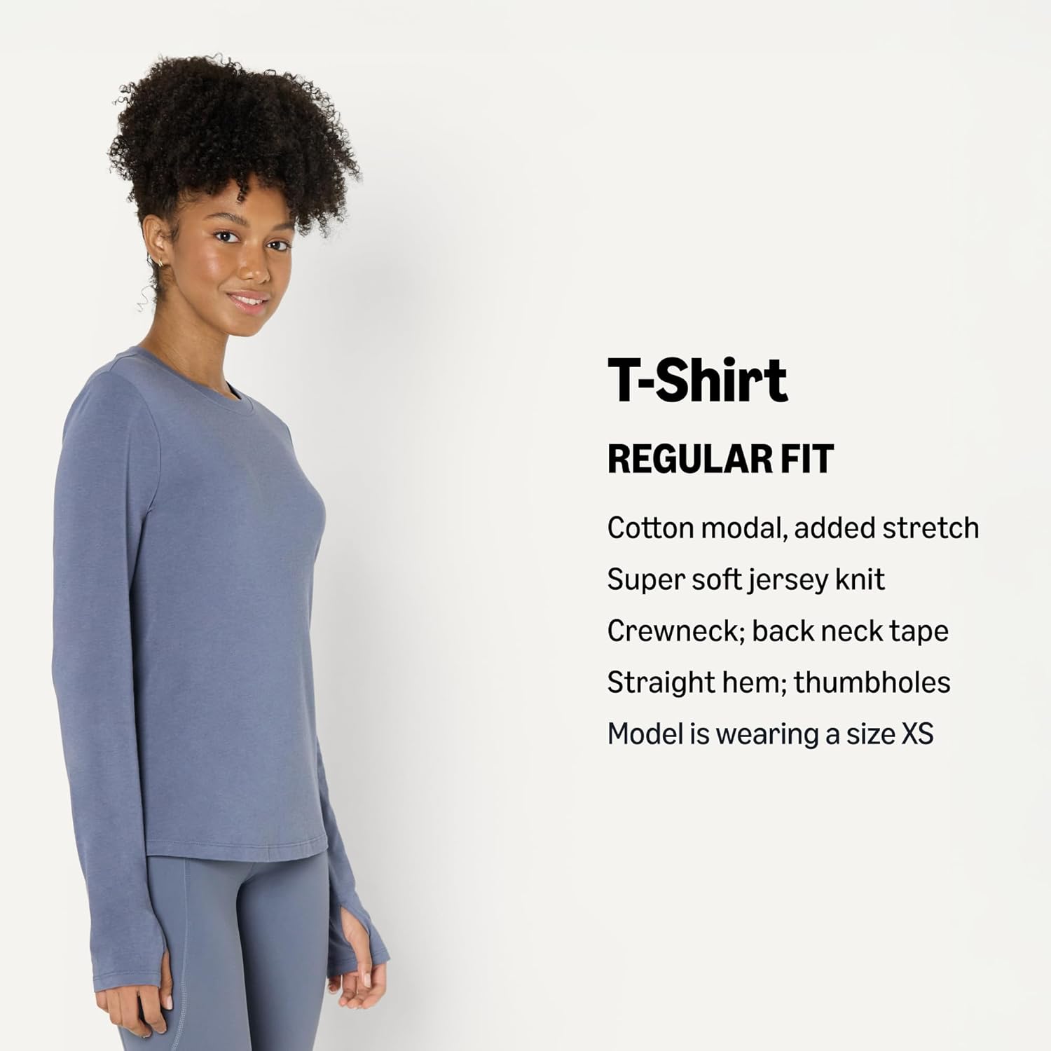 Detalle 2 de Amazon Essentials Women's Active Soft Cotton Regular Fit Crewneck Long Sleeve T-Shirt