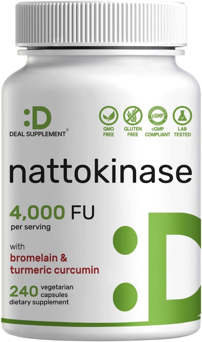 Detalle de Nattokinase Supplement 240 Veggie Capsules
