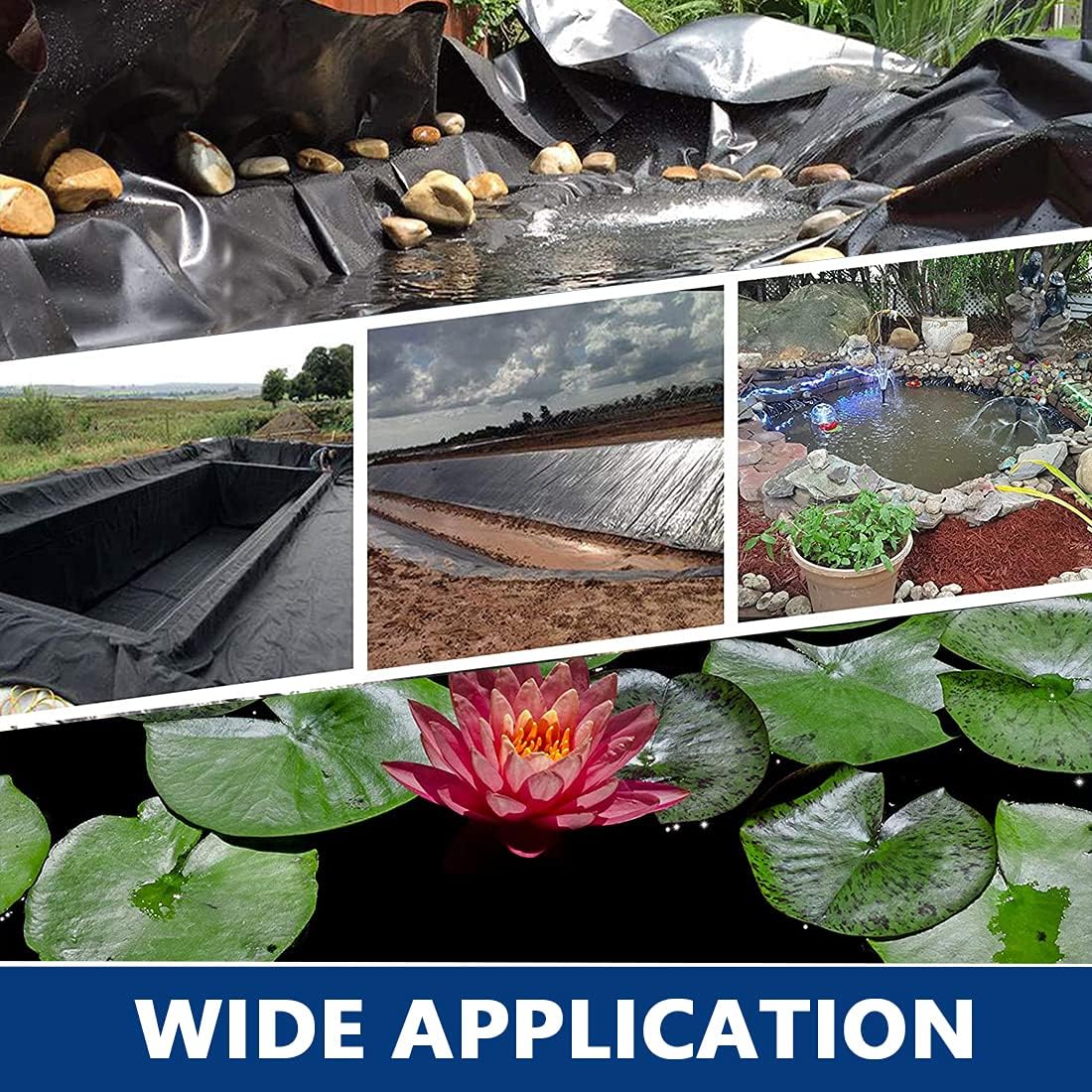 Thumbnail 6 de Pond Liner Flexible Fish Pond Bed Liners 2m x 2m – HDPE, 0.4mm