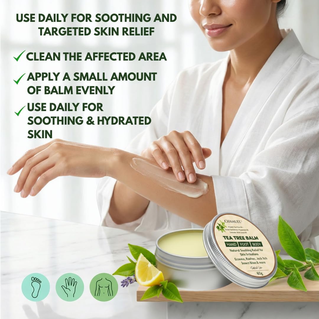 Thumbnail 6 de Chamuel Tea Tree Oil Balm – All Natural Hydrating Moisturizer (2-Pack) for Dry Skin & Rough Areas