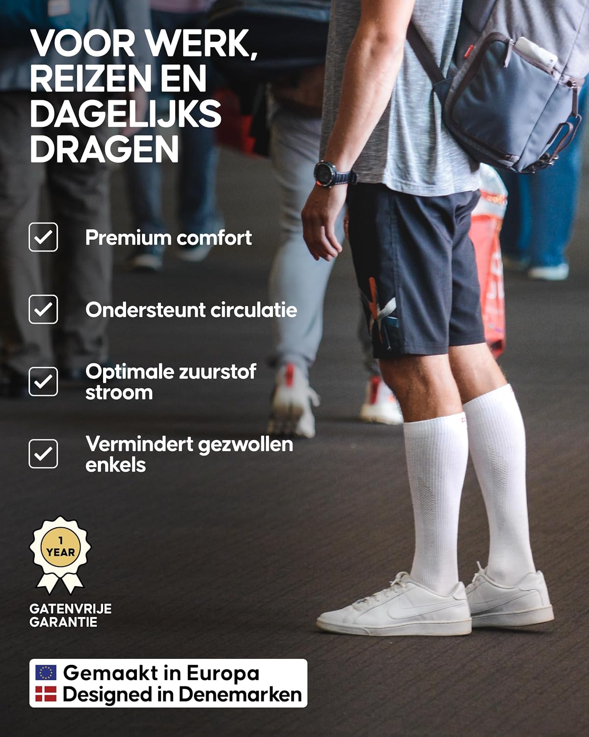 Thumbnail 2 de DANISH ENDURANCE compressiesokken tot onder de knie, unisex