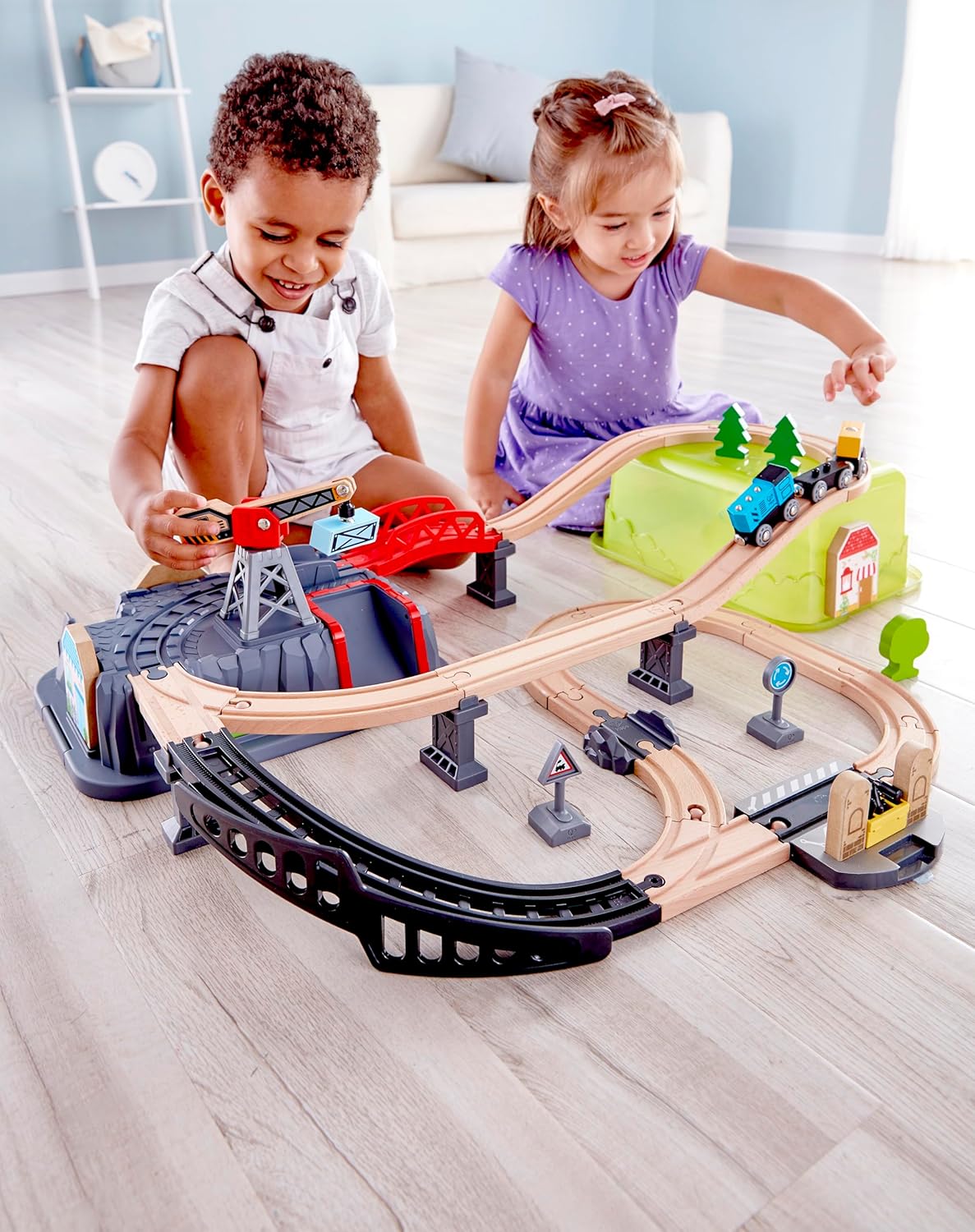 Thumbnail 5 de Hape Eisenbahn-Baukasten-Set mit Lagerbox, GĂŒterzug đ