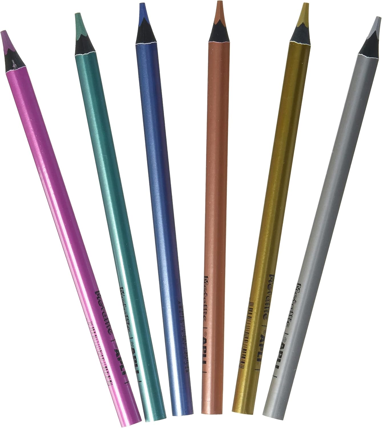 Detalle de APLI 18061 Jumbo metallic kleurpotloden, driehoekig, 6 stuks