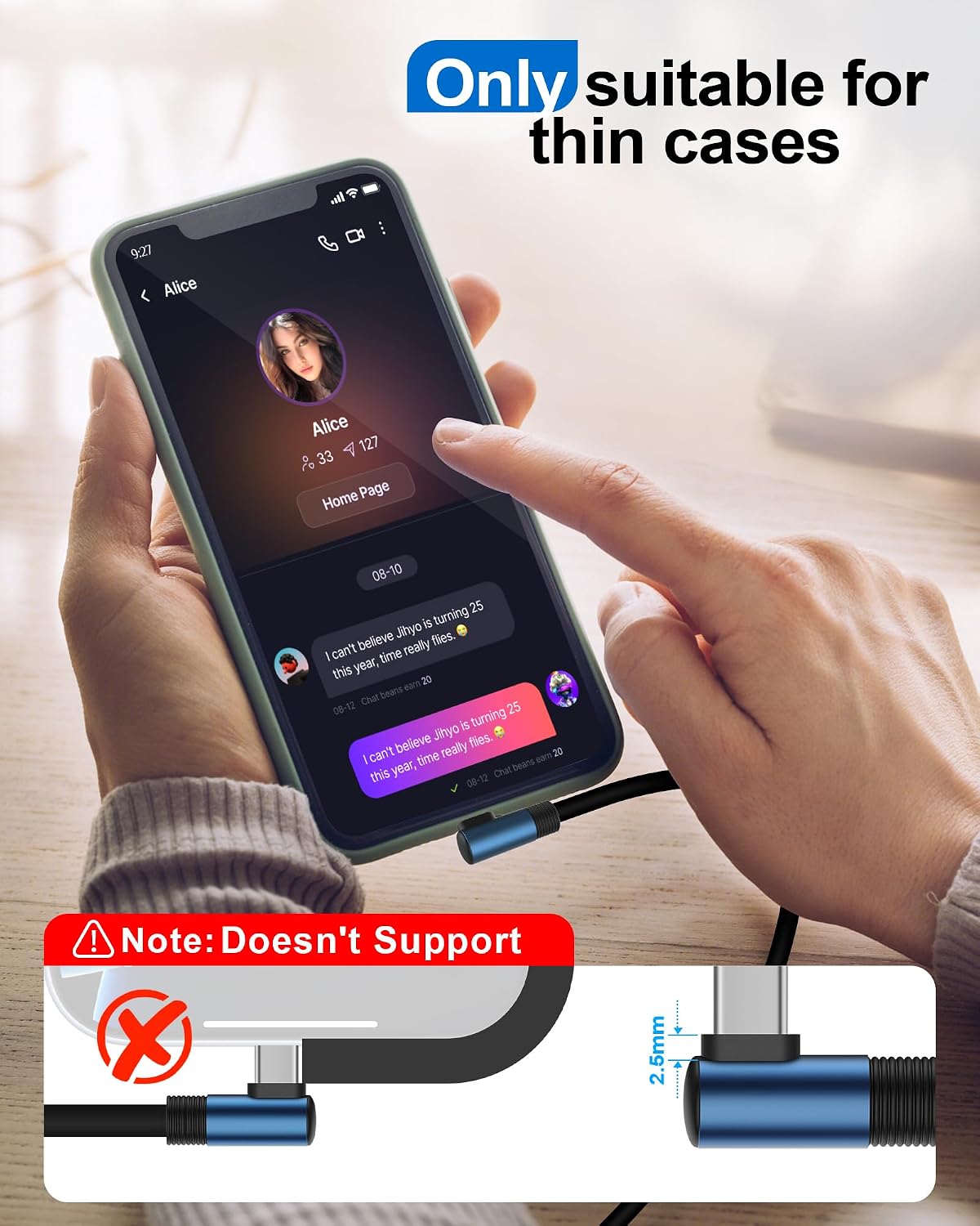 Detalle 2 de COOLSELL Right Angle Short USB-C Cable (15cm, 3-Pack) – Silicone 60W fast charging lead