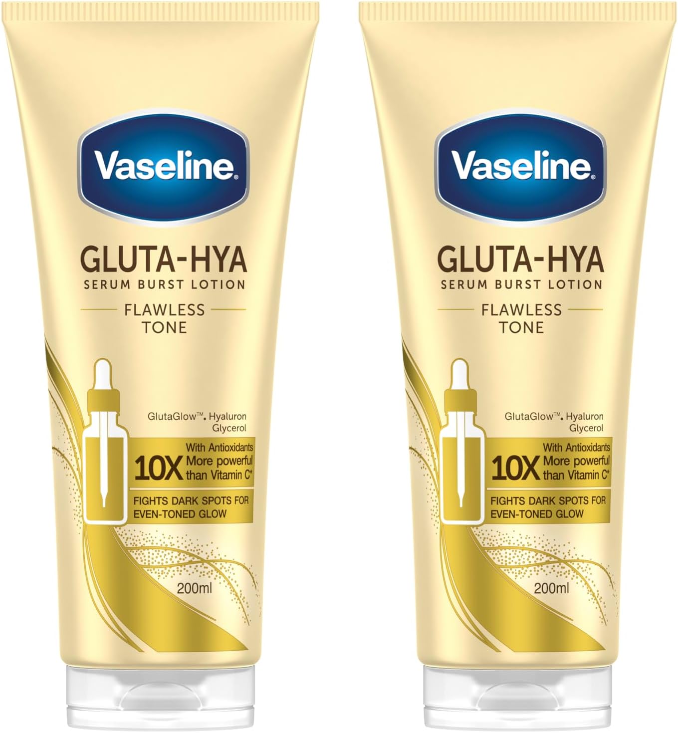 Detalle de Vaseline Gluta-Hya Flawless Tone: Lotion hydratante riche en antioxydants, 2 x 200 ml
