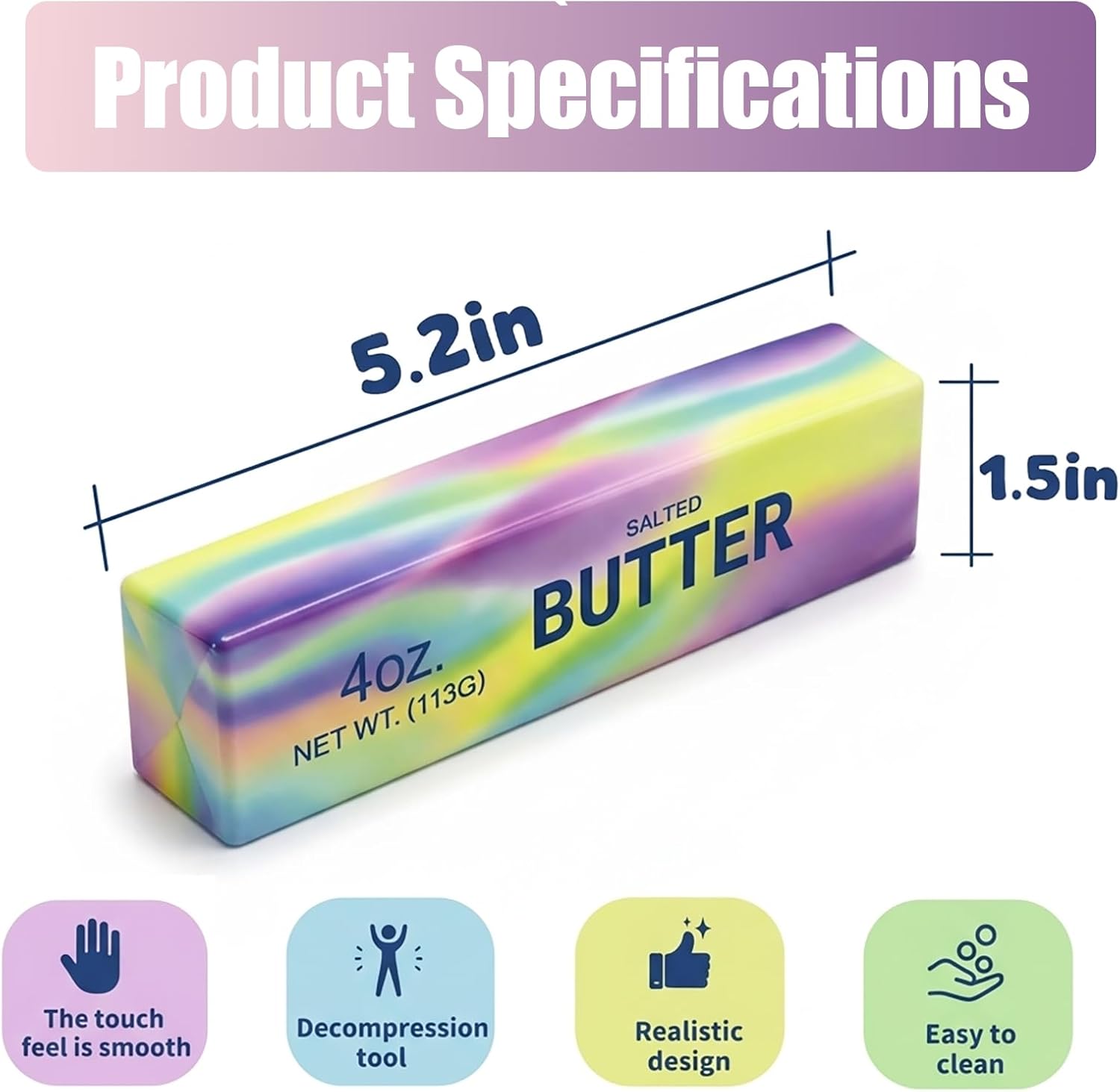 Detalle 2 de TCRDDQF Butter Squishy Stress Toy, 8-Piece Slow-Rising TPR Fidget Set