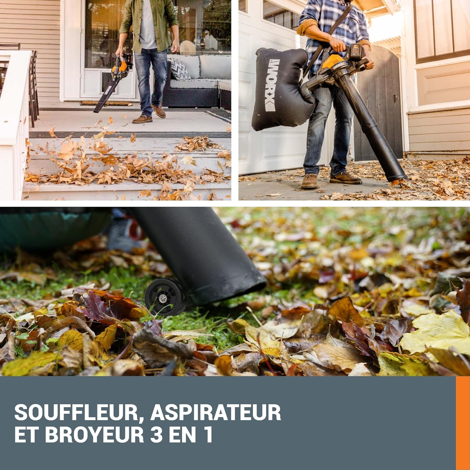 Thumbnail 3 de WORX Aspirateur-Souffleur sans Fil Brushless 40V WG583E.9 — 2 en 1, livré sans batterie ni chargeur