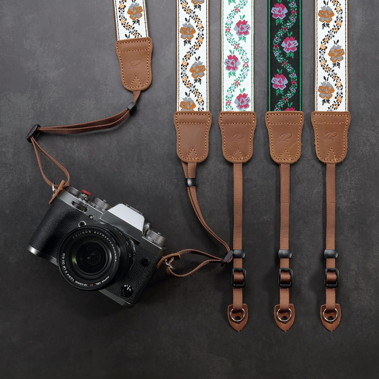 Detalle 2 de Camera Strap 1.5" Cowhide Yellow Jacquard