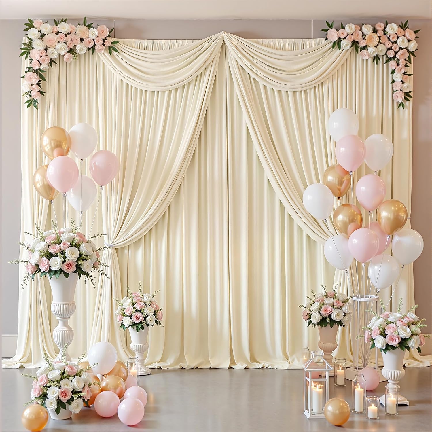 Detalle de Champagne Backdrop Curtain, Satin