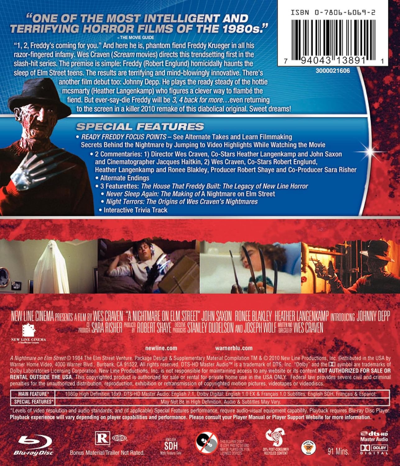 Detalle 1 de A Nightmare on Elm Street Blu-ray, Widescreen Horror Film