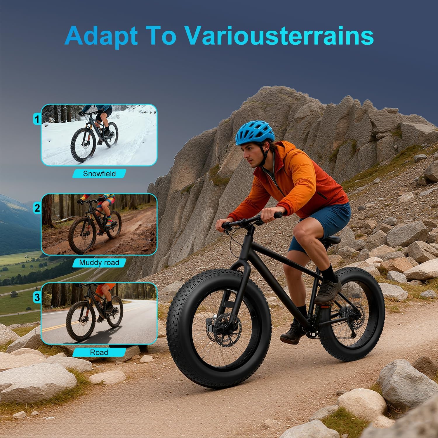Thumbnail 2 de Pagpl 20x4.0/26x4.0 Fat Bike Tire, Folding Clincher for All-Terrain Riding