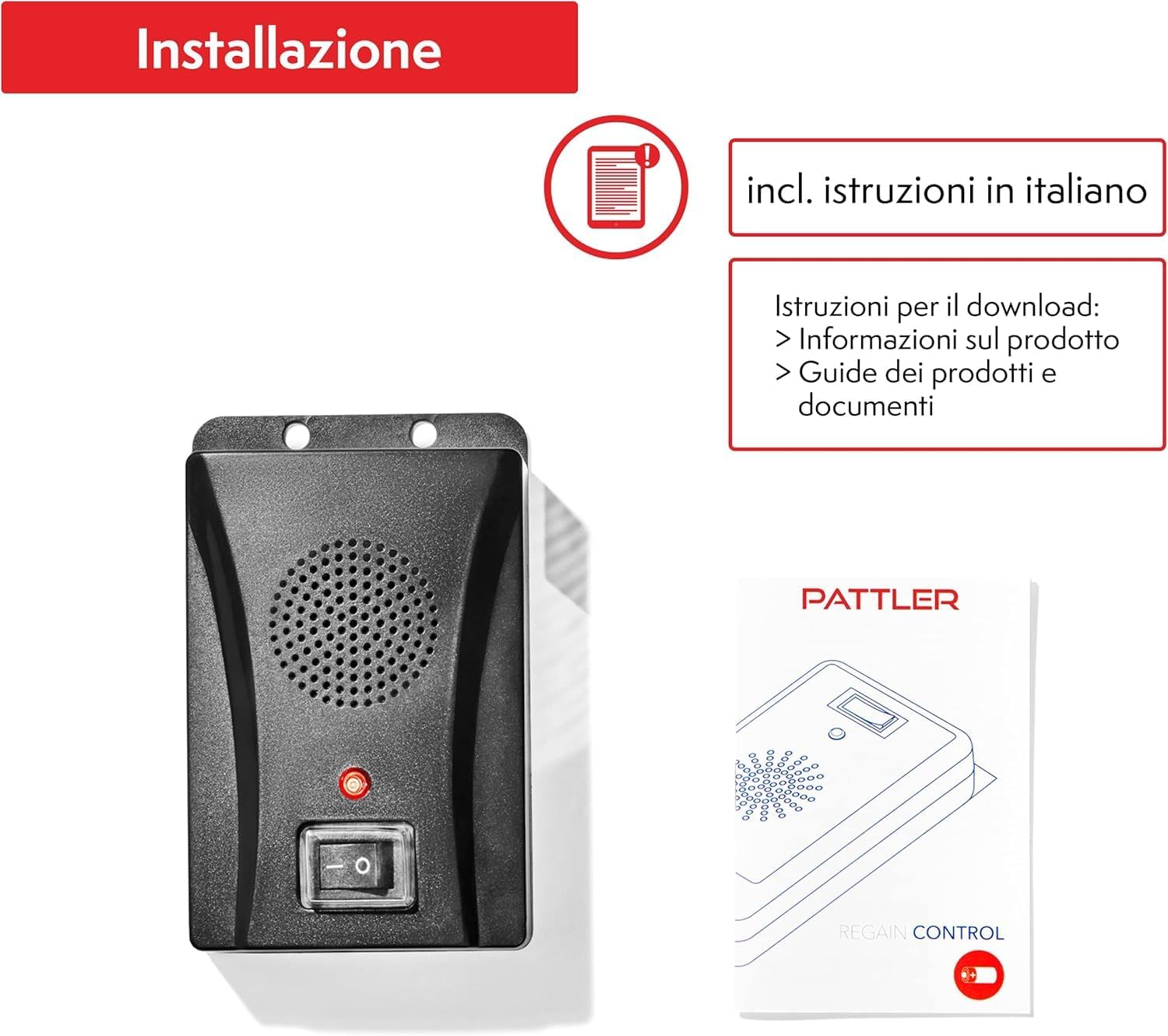 Detalle 2 de PATTLER® Dissuasore per Martore a Batteria – Raggio di 40 m² con Ultrasuoni ed Effetto Anti-Abituamento