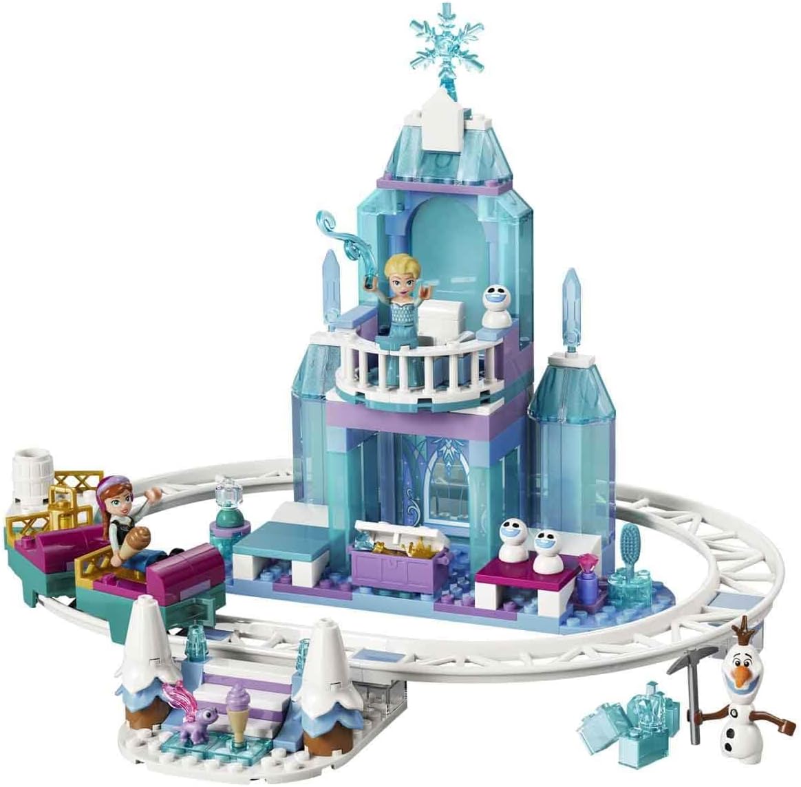 Detalle de LEGO Disney Frozen Elsa's Ice Castle & Snow Ride Adventure (43281) with Anna & Elsa Mini Dolls