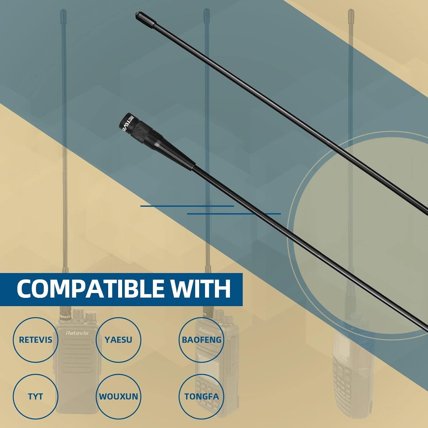 Detalle 2 de Retevis RHD771 Dual‑band SMA‑M antenna 1 pc