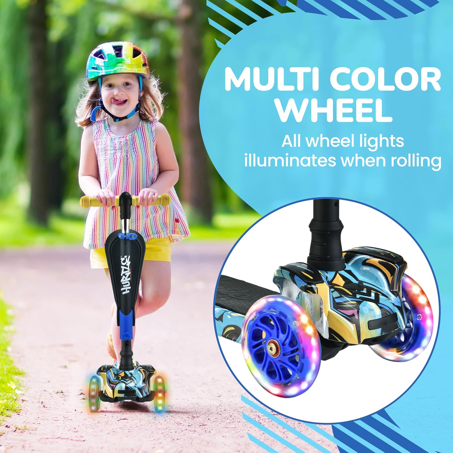Thumbnail 4 de Hurtle 3-Wheeled Kids Scooter with LED Lights